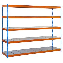 Étagère charge moyenne 500 à 600kg - 2000x1800x600 - 5 niveaux Bleu/Orange - SIMON RACK - 8435104946022