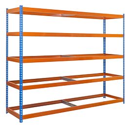 Étagère charge moyenne 500 à 600kg - 2000x1800x900 - 5 niveaux Bleu/Orange - SIMON RACK - 8435104950791