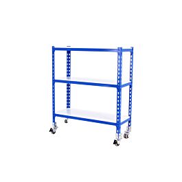 Rayonnage mobile métallique léger sans vis 975x1100x300 - 3 niveaux Bleu - SIMON RACK - 8435104952863