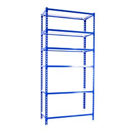 Rayonnage métallique léger sans vis 2500x1100x300 - 6 niveaux Bleu/Blanc - SIMON RACK - 8435104953822