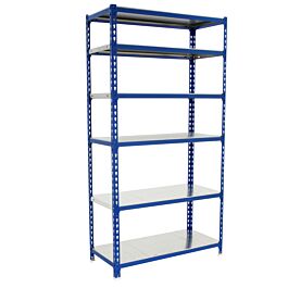 Rayonnage métallique léger sans vis 2500x900x400 - 6 niveaux Bleu - SIMON RACK - 8435104953921
