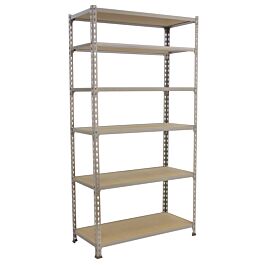 Rayonnage bois-métal léger sans vis 2500x1100x400 - 6 niveaux Bois - SIMON RACK - 8435104955451