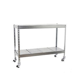 Étagère mobile charge moyenne 75kg - 975x1500x750 - 2 niveaux Galvanisé - SIMON RACK - 8435104957554