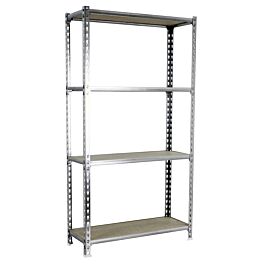 Rayonnage bois-métal léger sans vis 1500x1100x300 - 4 niveaux Bois - SIMON RACK - 8435104961001