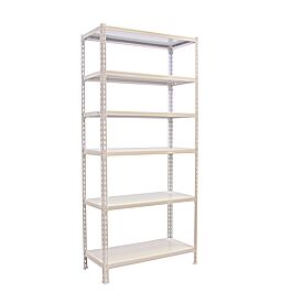 Rayonnage métallique léger sans vis 2500x900x400 - 6 niveaux Blanc - SIMON RACK - 8435104974483