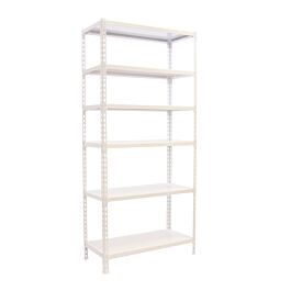 Rayonnage métallique léger sans vis 2500x1100x400 - 6 niveaux Blanc - SIMON RACK - 8435104974506