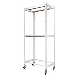 Rayonnage pour vêtements 2075x1200x750 - 2 niveaux Blanc - SIMON RACK - 8435104978542
