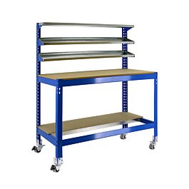 Kit établi mobile Bricolage - 1520x1210x610 - 5 niveaux Bleu/Bois - SIMON RACK - 8435104984635