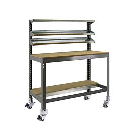 Kit établi mobile Bricolage - 1520x1510x760 - 5 niveaux Gris/Bois - SIMON RACK - 8435104984642
