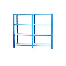 Rayonnage de bureau charge légère sans vis 1500x1800x400 - 4 niveaux Bleu/Blanc - SIMON RACK - 8435104998489