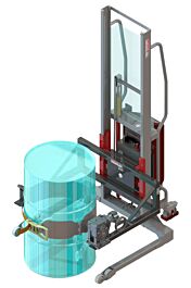 Gerbeur Levfix à levée électrique avec retourneur de fûts métallique 220 L - 350 kg - FIMM - 845010483