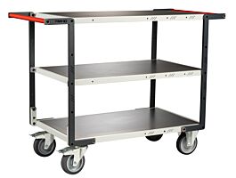 Servante Flat-Pack 3 plateaux tôle avec poignées 1000x600 mm 400 kg - FIMM - 884722447