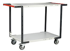 Servante montée 2 plateaux mélaminé double poignées 850x500 mm roues TPE 250 kg - FIMM - 886721126