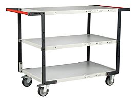 Servante montée 3 plateaux mélaminé double poignées 850x500 mm roues TPE 250 kg - FIMM - 886721127
