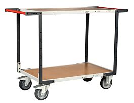 Servante montée 2 plateaux médium double poignées 850x500 mm roues TPE 400 kg - FIMM - 886721246
