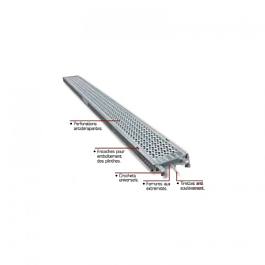 PLANCHER ALTRAD ACIER GALVANISÉ 1,50 M LARGEUR 0,365 M 300 KG/M² CLASSE 4 AERIS45 - N4889