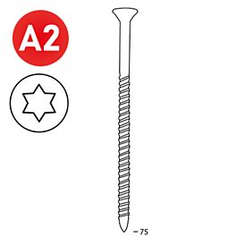 2000 SCRAIL 28/32 X 75 INOX TX - ASLAFIX - 16S28759