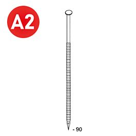2200 POINTES 34° 31 X 90 ANNELÉES INOX - ASLAFIX - 34310909