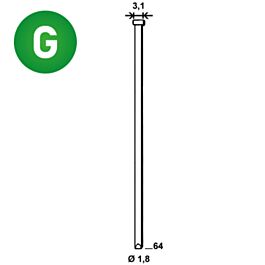 10000 Pointes fines BRADS DA-64 MM GALVA - ASLAFIX - 6DA642