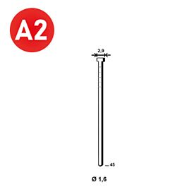 2000 Pointes fines BRADS 20°-16/45 INOX - ASLAFIX - PO62763