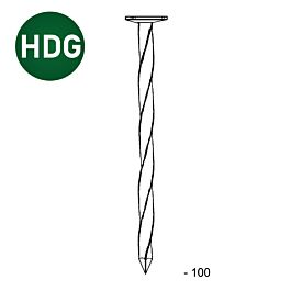 Pointe tête plate carré-torsadée HDG 4,1X100 - 5 KG - ASLAFIX - TP411007