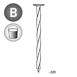 Pointe tête plate carré-torsadée 6,5X220 EN SEAU DE 5 KG - ASLAFIX - TP652204S