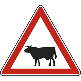 Panneau triangle Passage d'animaux domestiques 500 Ecolign A15a1 cl1 - NADIA SIGNALISATION - TRI500E1A15a1