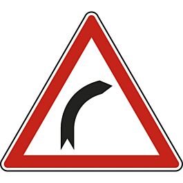 Panneau triangle Virage à droite 700 Ecolign A1a cl1 - NADIA SIGNALISATION - TRI700E1A1a