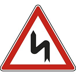 Panneau triangle Virages Premier Gauche 1000 A1d cl1 - NADIA SIGNALISATION - TRI1000E1A1d