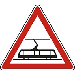 Panneau triangle traversée voies véhicules transport 500 Ecolign A9 cl2 - NADIA SIGNALISATION - TRI500E2A9