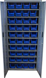 Armoire 2 portes 9 tablettes 40 bacs 4L bleu VISO - AP40PA03