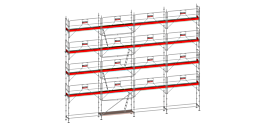 Echafaudage ALTRAD Facadier AERIS 130 m²-Structure longueur 13 m x hauteur de travail 10 m garde corps sécurité au montage- L45P130GS