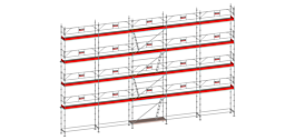 Echafaudage ALTRAD Facadier AERIS 160 m²-Structure longueur 16 m x hauteur de travail 10 m avec garde corps fixe standard - L45P160GFP