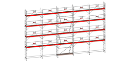 Echafaudage ALTRAD Facadier AERIS 160 m²-Structure longueur 16 m x hauteur de travail 10 m garde de corps sécurité au montage- L45P160GS