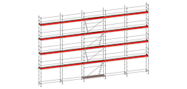 Echafaudage ALTRAD Facadier AERIS 160 m²-Structure longueur 16 m x hauteur de travail 10 m avec planchers- L45P160LIP