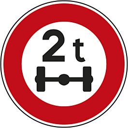 Panneau disque Accès interdit véhicules pesant sur essieu 850 Ecolign B13a cl1 - NADIA SIGNALISATION - DIS850E1B13a