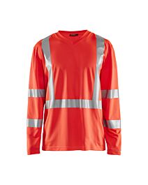 T-shirt manches longues col V haute visibilité anti-UV anti-odeur Blåkläder 3383 Rouge fluo Blaklader - 338310115500