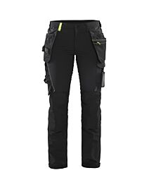 Pantalon artisan stretch 4D femme Blåkläder 7192 Noir/Jaune fluo Blaklader - 719216459933C