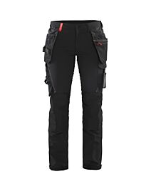 Pantalon artisan stretch 4D femme Blåkläder 7192 Noir/Rouge Blaklader - 719216459956C