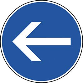 Panneau disque obligation tourner gauche 650 Ecolign B21.2 cl1 - NADIA SIGNALISATION - DIS650E1B21.2