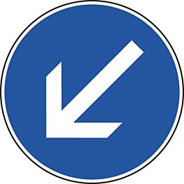 Panneau disque contournement obligatoire par la gauche 650 B21a2 cl1 - NADIA SIGNALISATION - DIS650E1B21a2