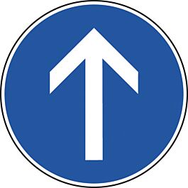 Panneau disque Direction obligatoire tout droit 650 Ecolign B21b cl2 - NADIA SIGNALISATION - 1011159