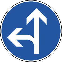 Panneau disque directions obligatoires intersection, tout droit/gauche 450 B21d2 cl2 - NADIA SIGNALISATION - DIS450E2B21d2