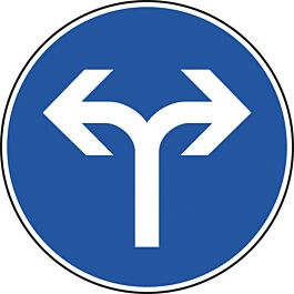 Panneau disque Directions obligatoires à droite ou gauche 450 Ecolign B21e cl2 - NADIA SIGNALISATION - DIS450E2B21e