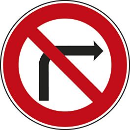 Panneau disque interdiction tourner à droite prochaine intersection 450 Ecolign B2b cl2 - NADIA SIGNALISATION - DIS450E2B2b