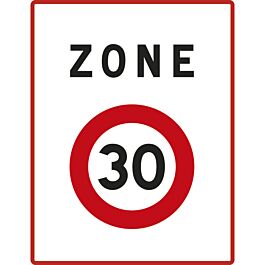 Rectangle Entrée zone vitesse limitée 30 km/h 900x1150 Ecolign B30 cl2 - NADIA SIGNALISATION - PREC9001150E2B30
