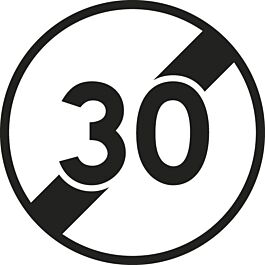 Panneau disque fin de limitation de vitesse 450 Ecolign B33 30 cl2 - NADIA SIGNALISATION - DIS450E2B33 30