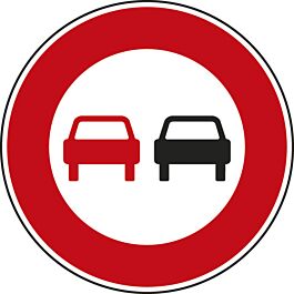 Panneau disque interdiction de dépasser moteurs sauf deux roues 450 Ecolign B3 cl2 - NADIA SIGNALISATION - DIS450E2B3