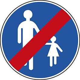 Panneau disque Fin de chemin obligatoire pour piétons 650 Ecolign B41 cl1 - NADIA SIGNALISATION - DIS650E1B41