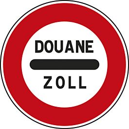 Panneau disque arrêt au poste de douane 850 Ecolign B4 cl2 - NADIA SIGNALISATION - DIS850E2B4